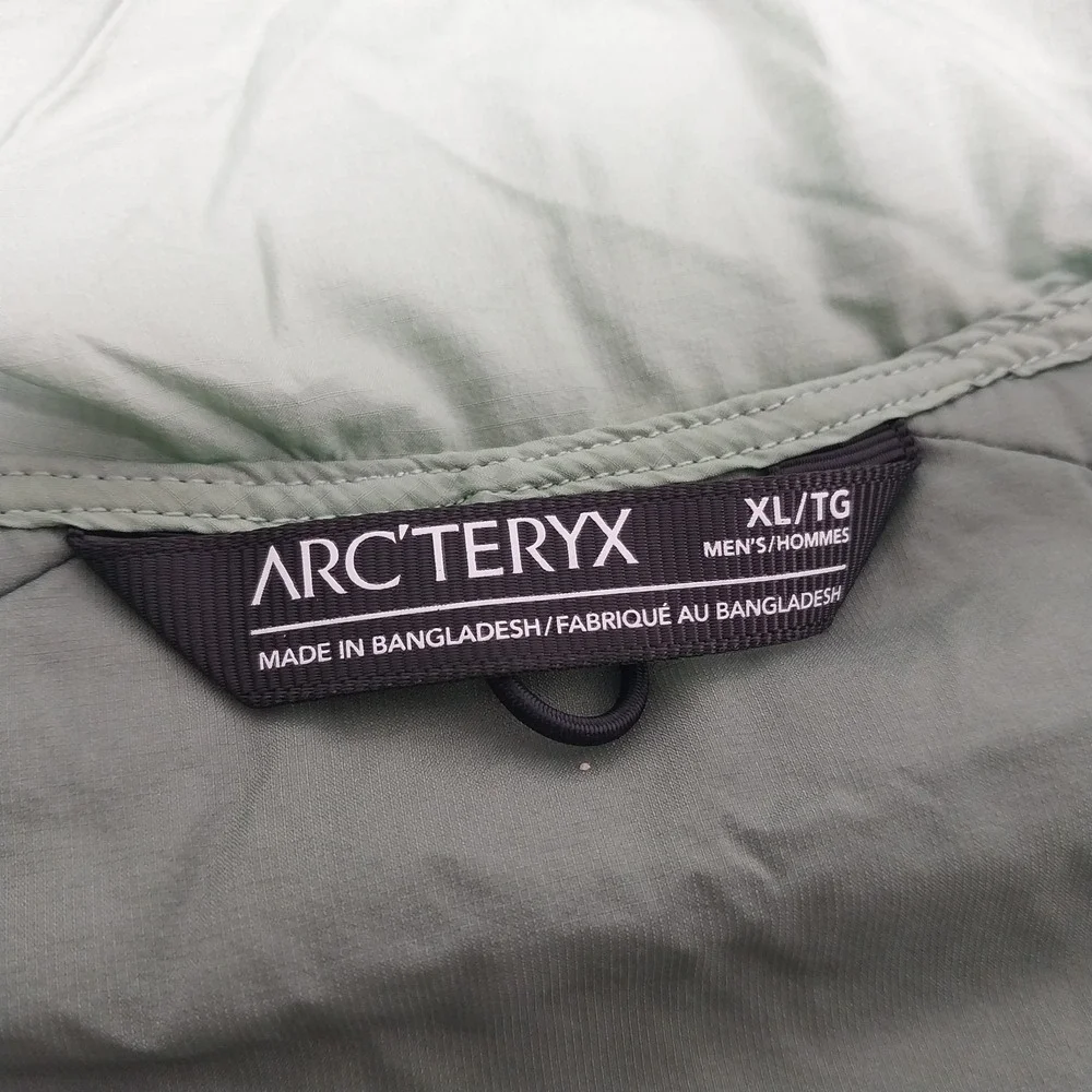 Arc'teryx Jacket Mens XL Green Atom SL Hoody Insulated Hiking Windbreaker 26889